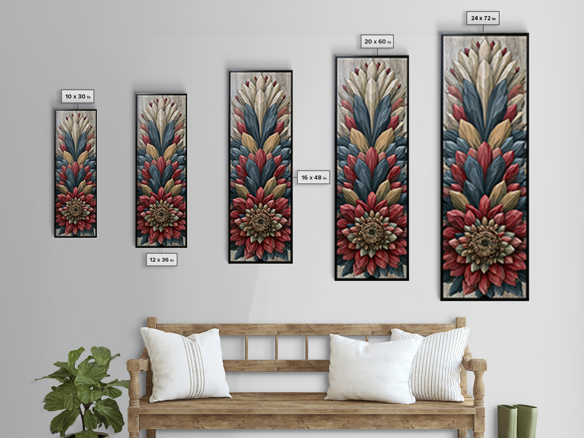 Crystal Lotus Arrangement Canvas Print, Sacred Geometry Art, Large Wall Art, Living Room Decor, Geometry, Geometric Wall Art, SGA-1x3-56