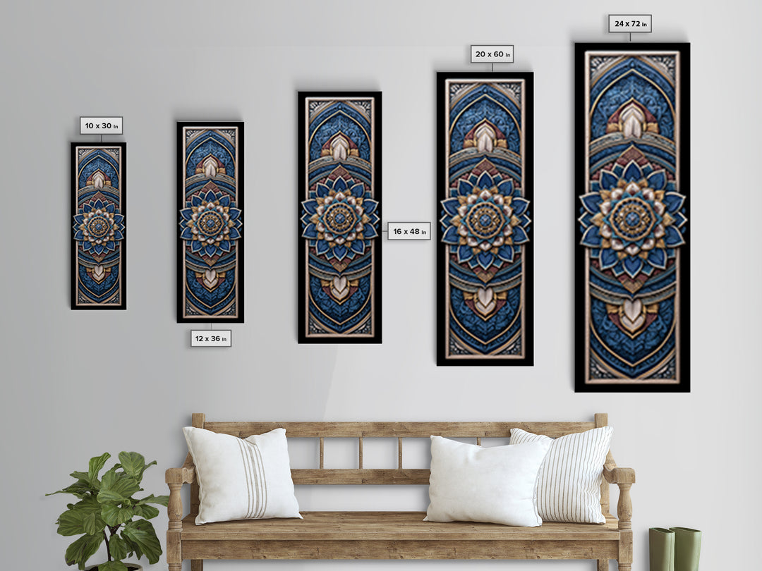 Mandala Lotus with Precise Radial Symmetry Canvas Print, Sacred Geometry Art, Luxury Decor, Living Room Decor, Geometry, SGA-1x3-86