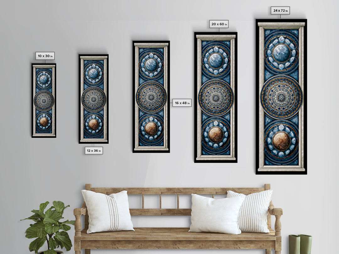 Moon Phase Mandala Canvas Print, Sacred Geometry Art, Fine Art Print, Living Room Decor, Fine Art, Geometry, Digital Art, SGA-1x3-98