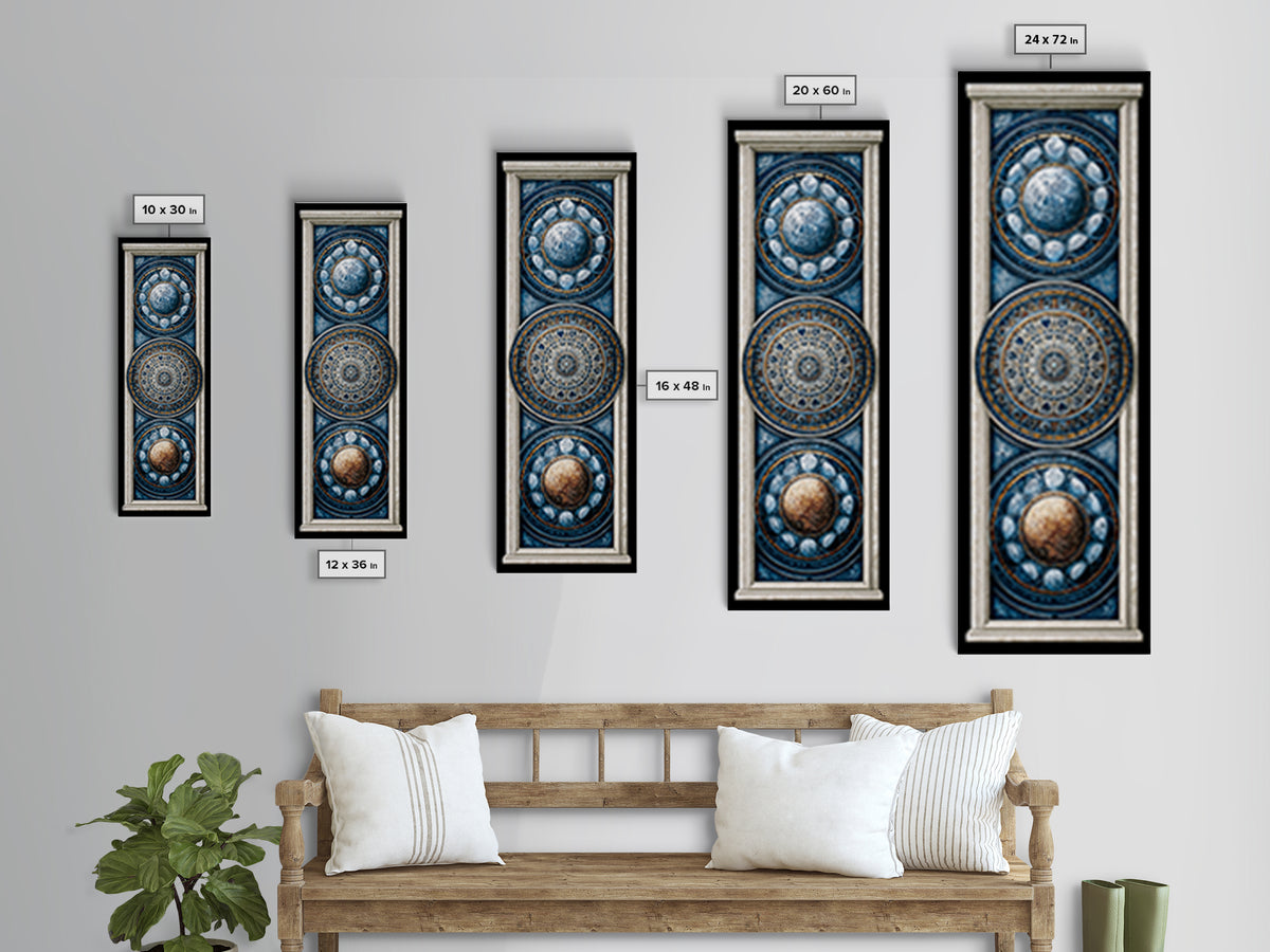 Moon Phase Mandala Canvas Print, Sacred Geometry Art, Fine Art Print, Living Room Decor, Fine Art, Geometry, Digital Art, SGA-1x3-98