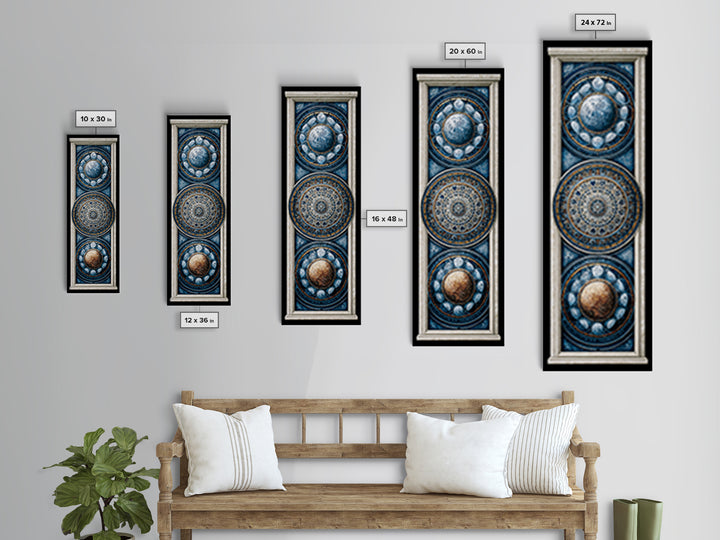Moon Phase Mandala Canvas Print, Sacred Geometry Art, Fine Art Print, Living Room Decor, Fine Art, Geometry, Digital Art, SGA-1x3-98