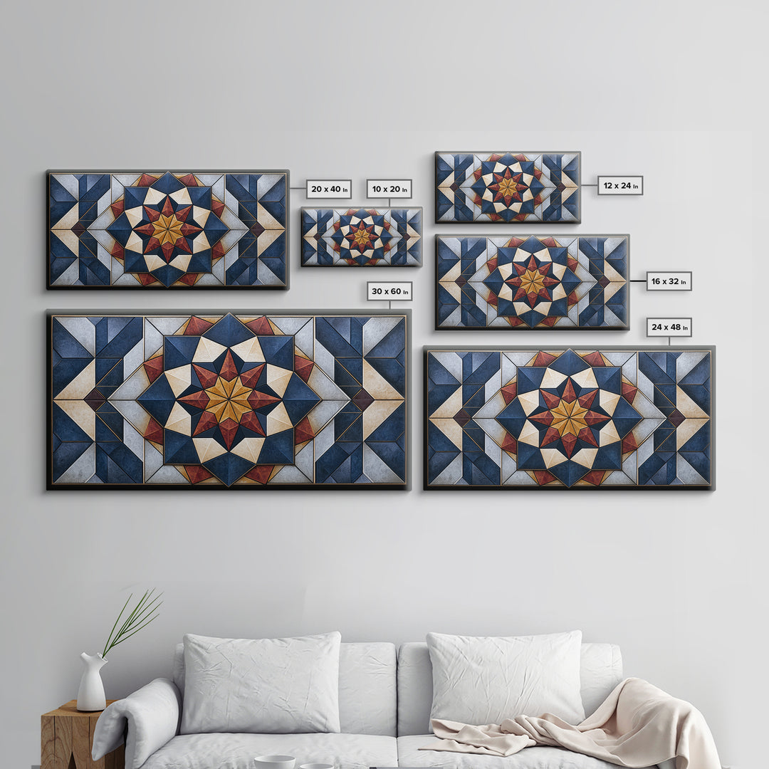 Black and Gold Geometric Rosette Canvas Print, Sacred Geometry Art, Contemporary Art, Living Room Decor, Abstract Art, Geometry, SGA-2x1-32