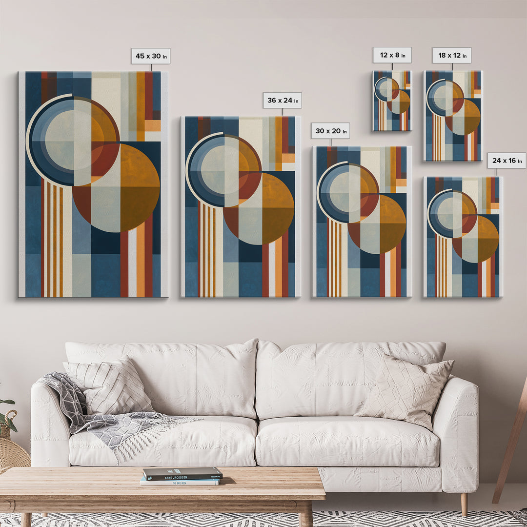 Geometric Sun and Moon Balance Design Framed Canvas Print, Sacred Geometry Art, Wabi Sabi Art, Living Room Decor, Geometry, SGA-2x3-36