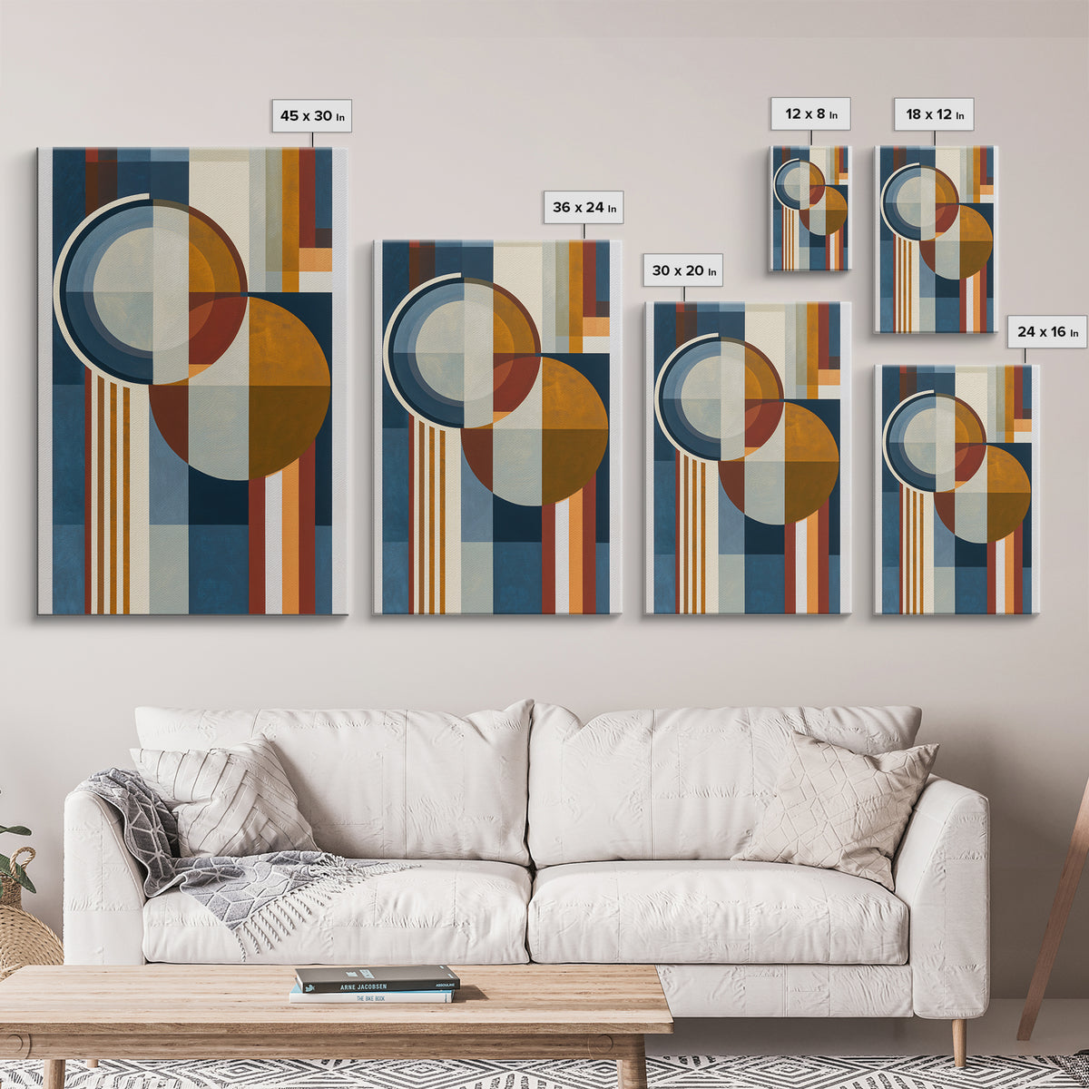 Geometric Sun and Moon Balance Design Framed Canvas Print, Sacred Geometry Art, Wabi Sabi Art, Living Room Decor, Geometry, SGA-2x3-36
