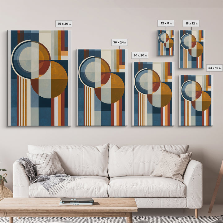 Geometric Sun and Moon Balance Design Framed Canvas Print, Sacred Geometry Art, Wabi Sabi Art, Living Room Decor, Geometry, SGA-2x3-36