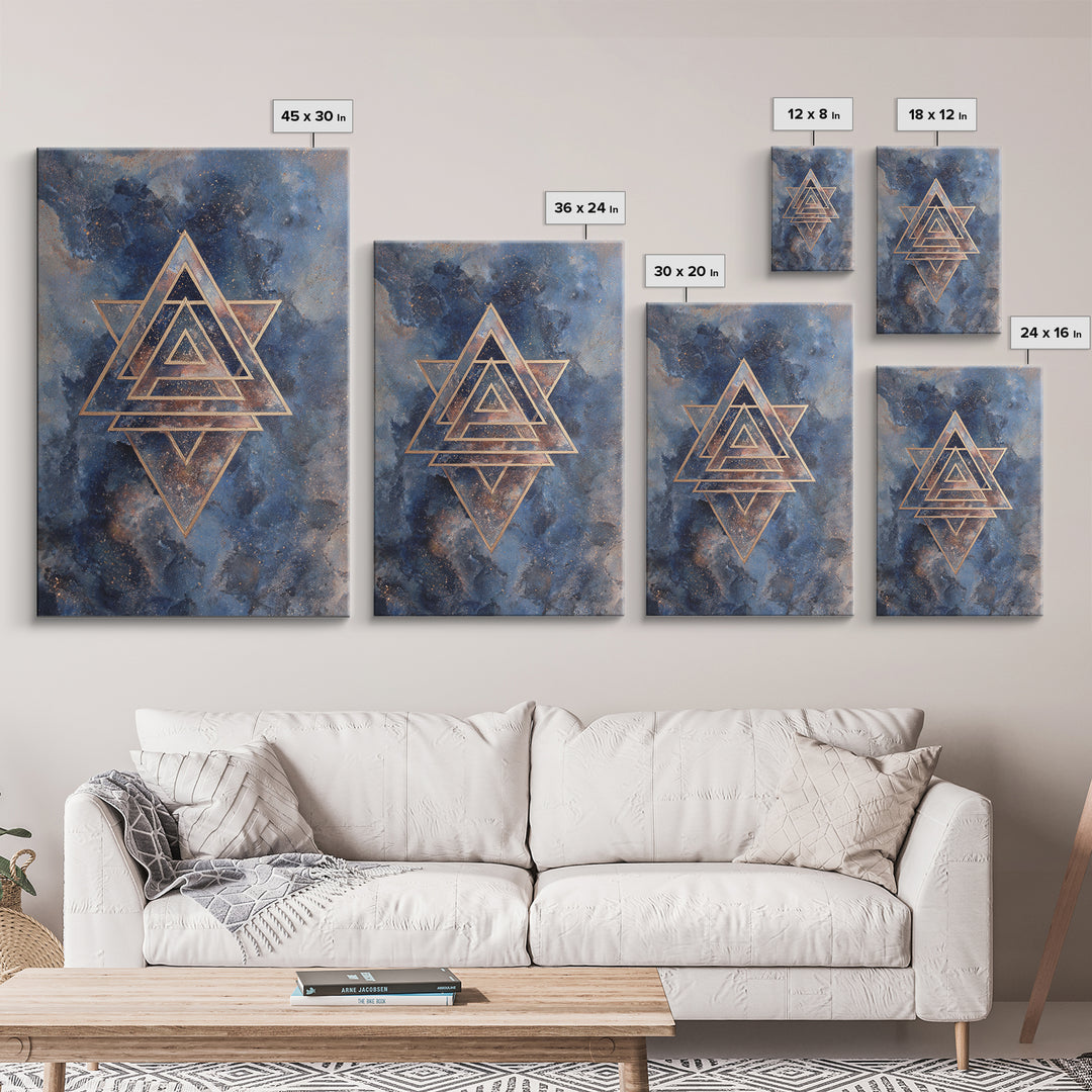 Triangle Mountain Landscape Canvas Print, Sacred Geometry Art, Printable Wall Art, Living Room Decor, Fine Art, Geometry, SGA-2x3-49