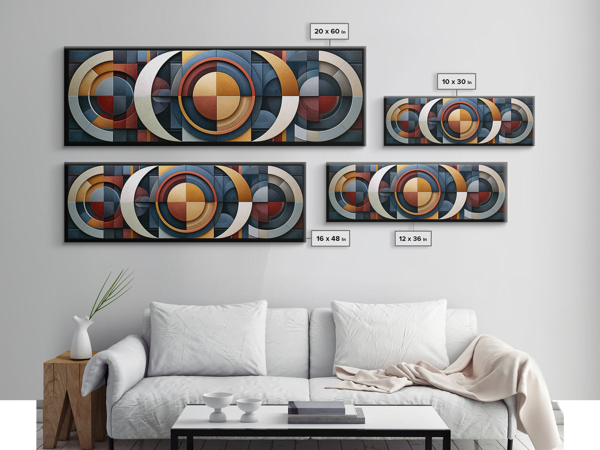 Geometric Sun and Moon Balance Design Canvas Print, Sacred Geometry Art, Zen Wall Art, Living Room Decor, Fine Art, Geometry, SGA-3x1-20
