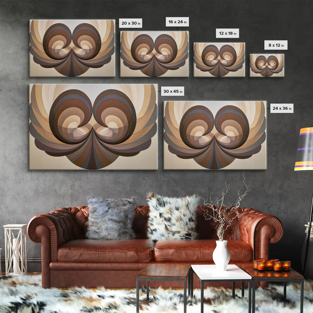 Angel Wings Built from Symmetrical Arcs Canvas Print, Sacred Geometry Art, Boho Wall Decor, Living Room Decor, Geometry, SGA-3x2-3