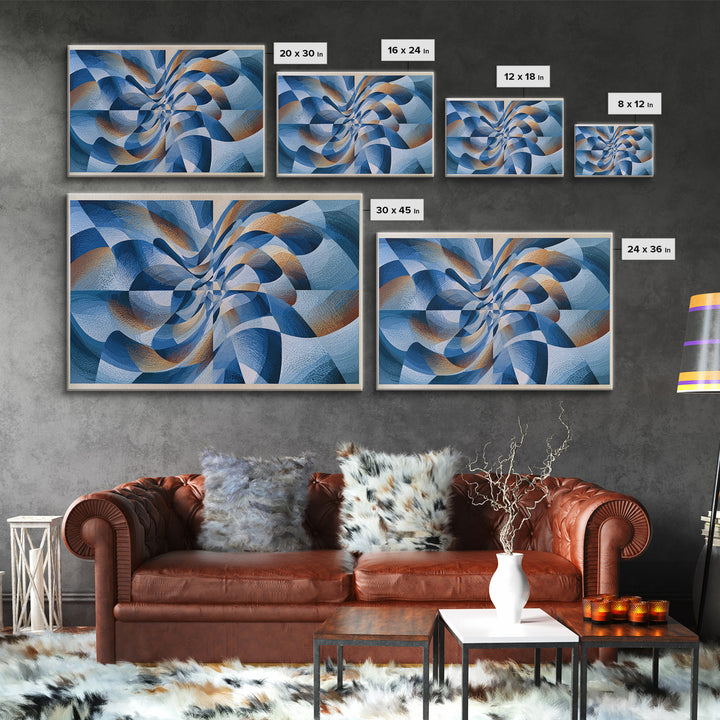 Geometric Wave Pattern Canvas Print, Sacred Geometry Art, Wabi Sabi Art, Living Room Decor, Fine Art, Geometry, Modern Decor, SGA-3x2-98