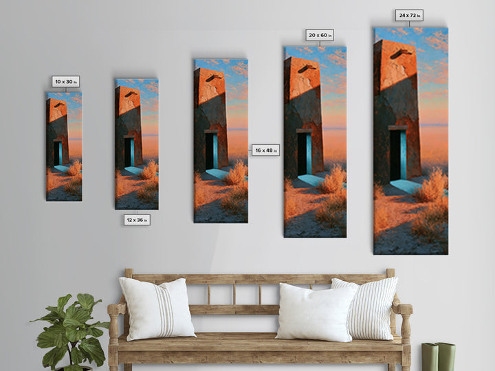 Adobe Doorway with Turquoise Blue Shadow Canvas Print, Southwestern Art, Printable Wall Art, Southwestern Decor, Fine Art, Mesa, SOU-1x3-65