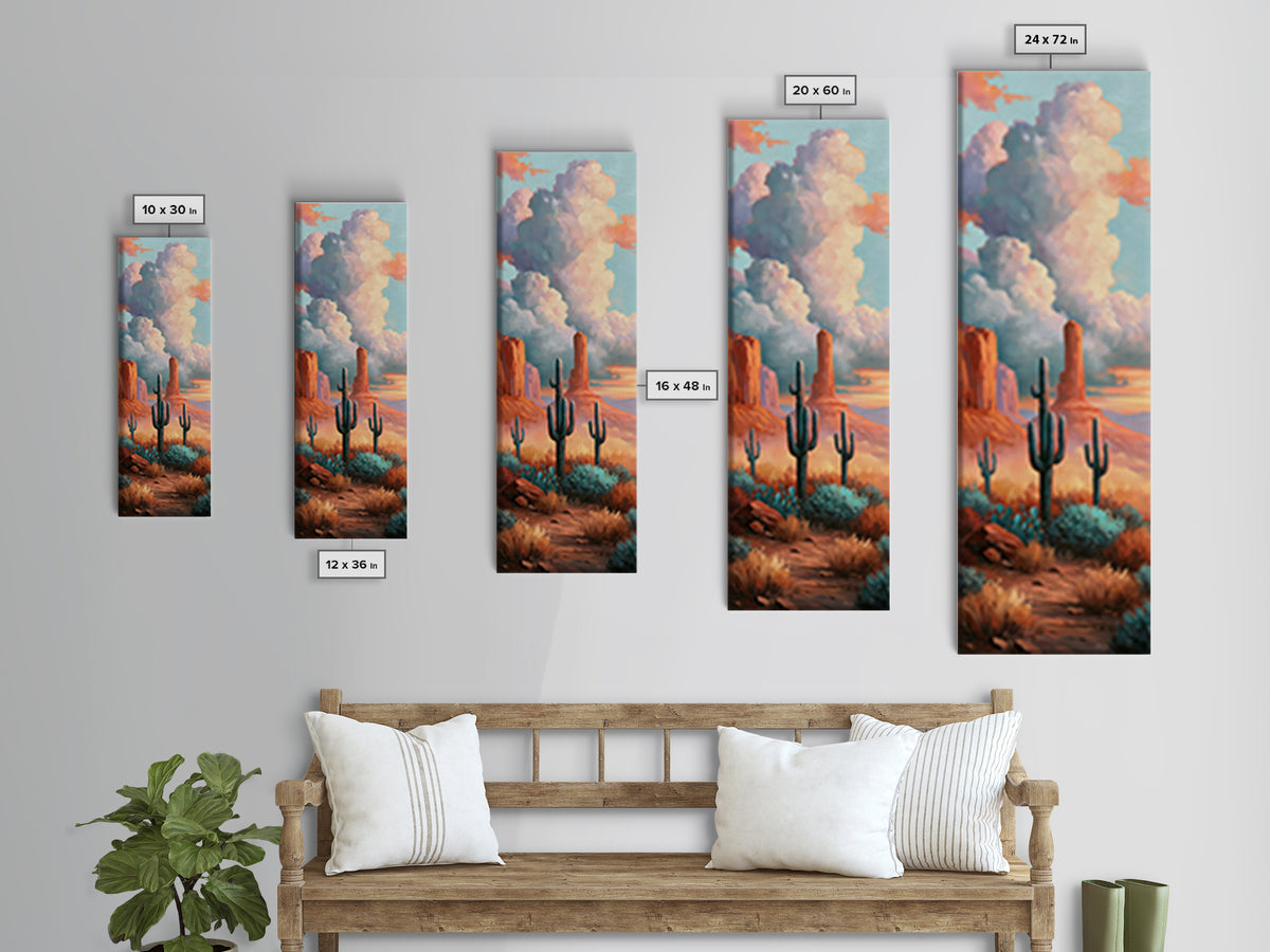 Desert Storm Clouds Framed Canvas Print, Southwestern Art, Western Home Decor, Southwestern Decor, Fine Art, Mesa, Room Decor, SOU-1x3-96