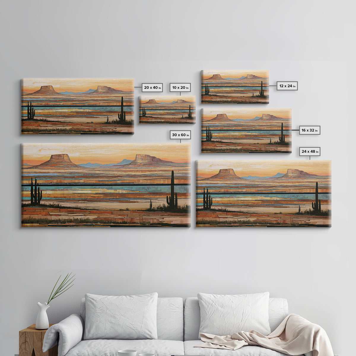 Tribal Blanket Abstract Without Sacred Copying Canvas Print, Southwestern Art, Contemporary Art, Southwestern Decor, Mesa, SOU-2x1-34