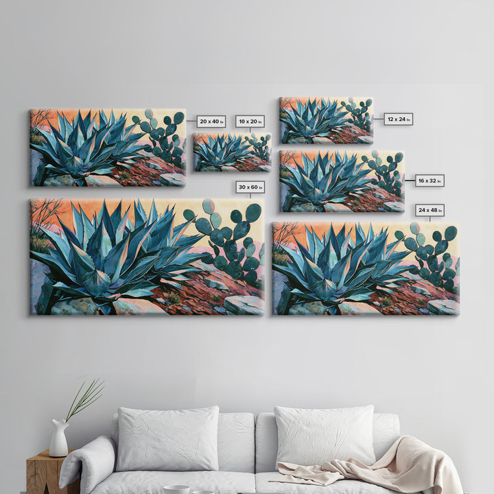 Agave Plant Closeup Canvas Print, Southwestern Art, Original Art, Southwestern Decor, Fine Art, Mesa, Landscape Art, Tile Art, SOU-2x1-57