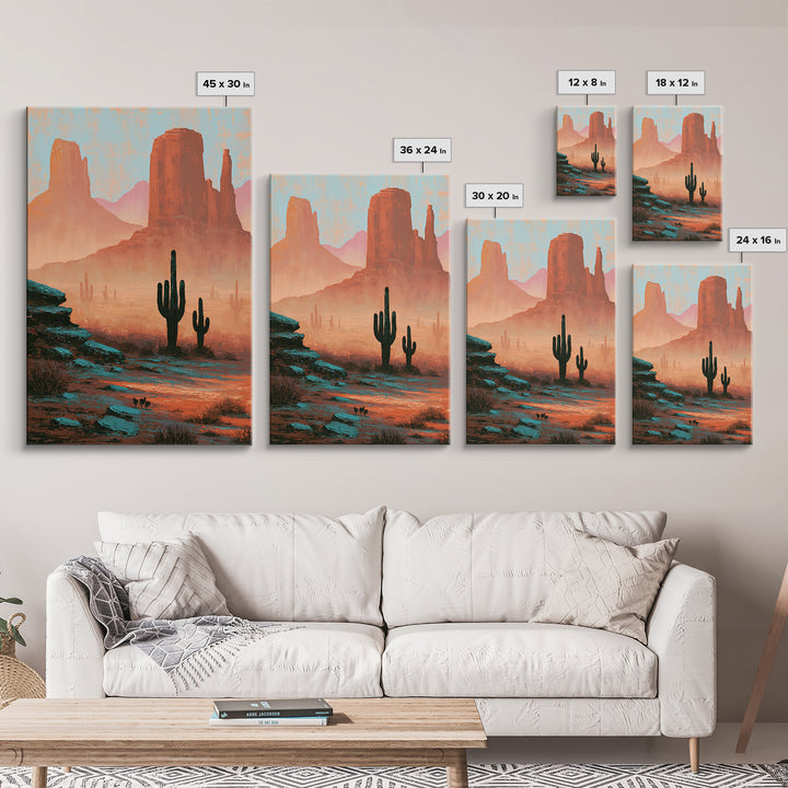 Monument Valley Silhouette Canvas Print, Southwestern Art, Oil Painting, Southwestern Decor, Fine Art, Mesa, Oil Paintings, SOU-2x3-66