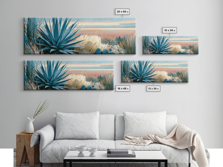 Agave Plant Closeup Canvas Print, Southwestern Art, Farmhouse Wall Art, Southwestern Decor, Oil Painting, Mesa, Fine Art Print, SOU-3x1-29