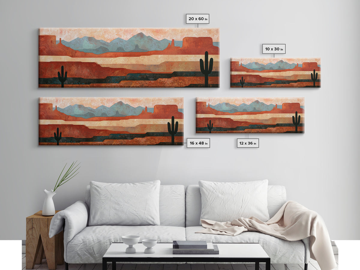 Abstract Canyon Layers Canvas Print, Southwestern Art, Printable Art, Southwestern Decor, Fine Art, Mesa, Native American Art, SOU-3x1-34