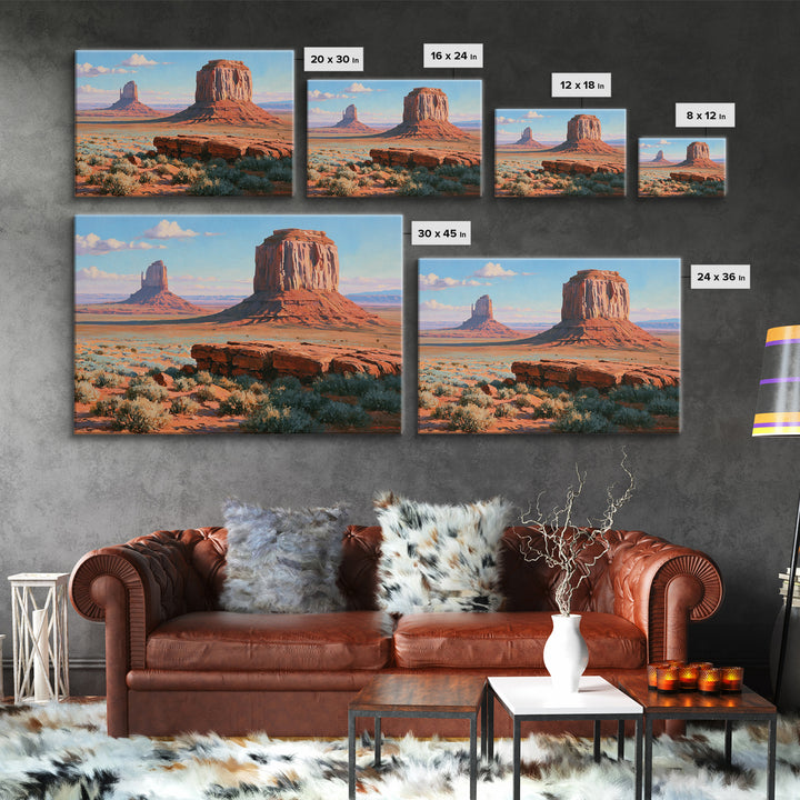 Desert Mesas in Terracotta and Turquoise Canvas Print, Southwestern Art, Modern Decor, Southwestern Decor, Fine Art, Mesa, SOU-3x2-53