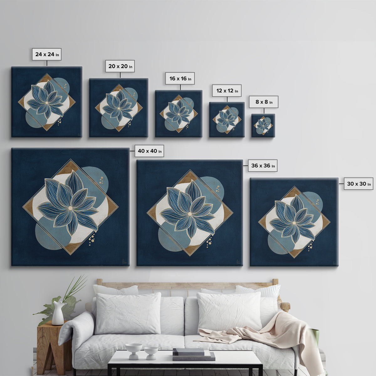 Sage and Ivory Geometric Calm Composition Framed Canvas Print, Spa Art, Neutral Decor, Spa Decor, Fine Art, Serenity, SPA-1x1-21