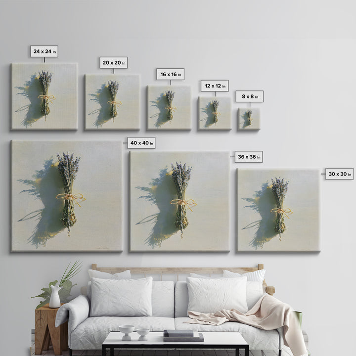 Lavender Bundle with Soft Shadow Canvas Print, Spa Art, Animal Art, Spa Decor, Fine Art, Serenity, Gallery Decor, Neutral Decor, SPA-1x1-31