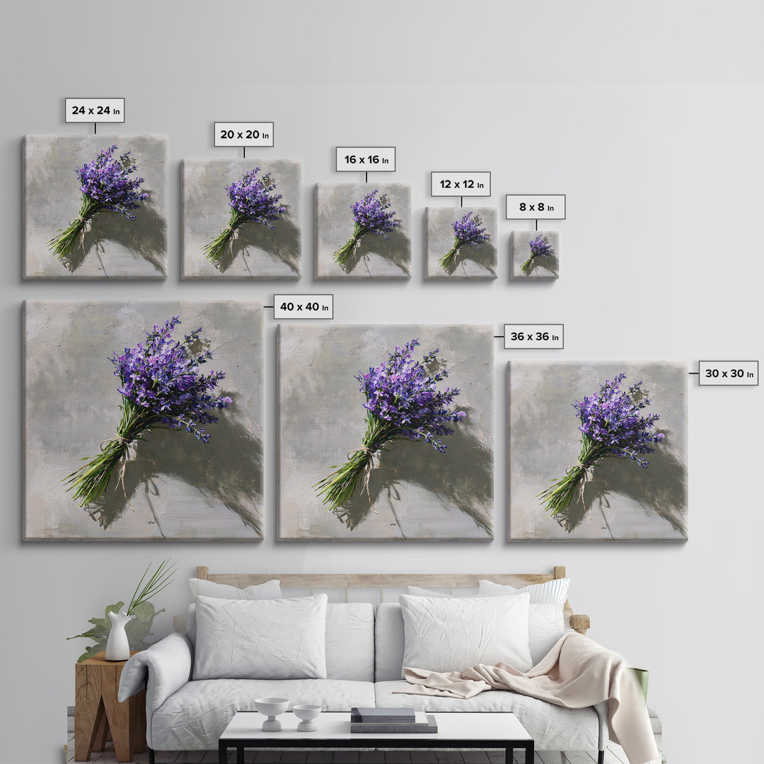 Lavender Bundle with Soft Shadow Canvas Print, Spa Art, Wildlife Wall Art, Spa Decor, Watercolor Art, Serenity, SPA-1x1-55