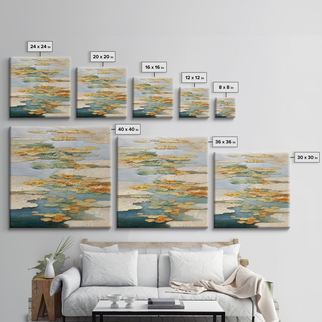 Warm Candle Flame Framed Canvas Print, Spa Art, Textured Painting, Spa Decor, Abstract Art, Serenity, Travel Poster, SPA-1x1-57