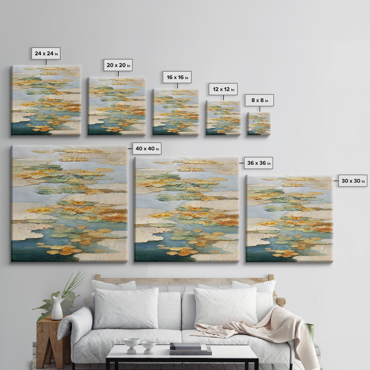 Warm Candle Flame Framed Canvas Print, Spa Art, Textured Painting, Spa Decor, Abstract Art, Serenity, Travel Poster, SPA-1x1-57