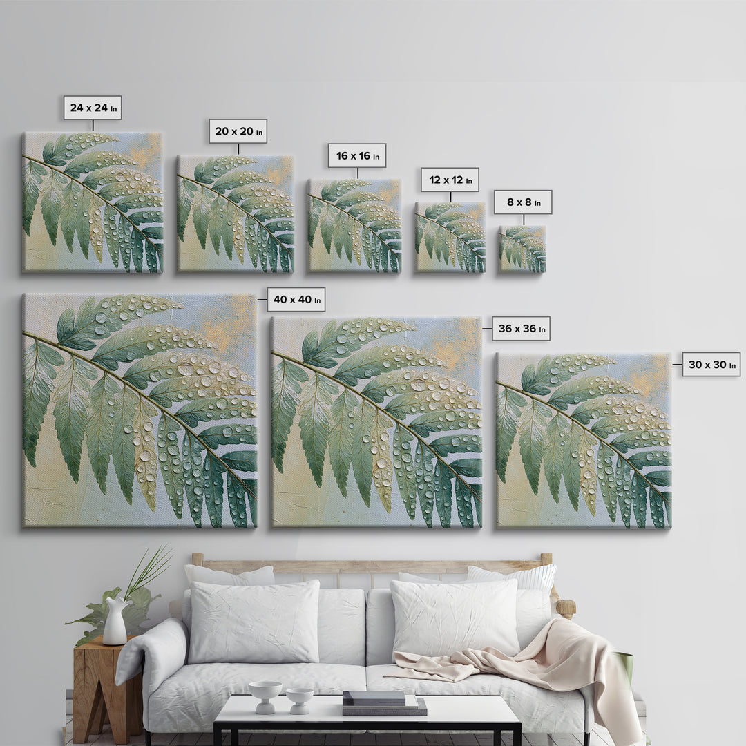 Fern Leaf Closeup Canvas Print, Spa Art, Gallery Decor, Spa Decor, Fine Art, Serenity, Wall Art, Home Decor, Wall Decor, SPA-1x1-59