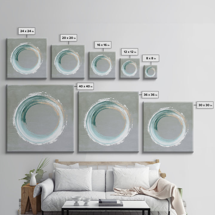 Minimal Zen Circle Brushstroke Framed Canvas Print, Spa Art, Fine Art Print, Spa Decor, Fine Art, Serenity, Wall Decor, SPA-1x1-80