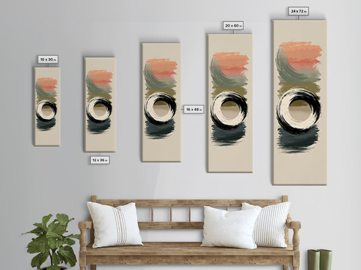 Minimal Zen Circle Brushstroke Framed Canvas Print, Spa Art, Art, Spa Decor, Fine Art, Serenity, Abstract Print, Minimalist Art, SPA-1x3-20