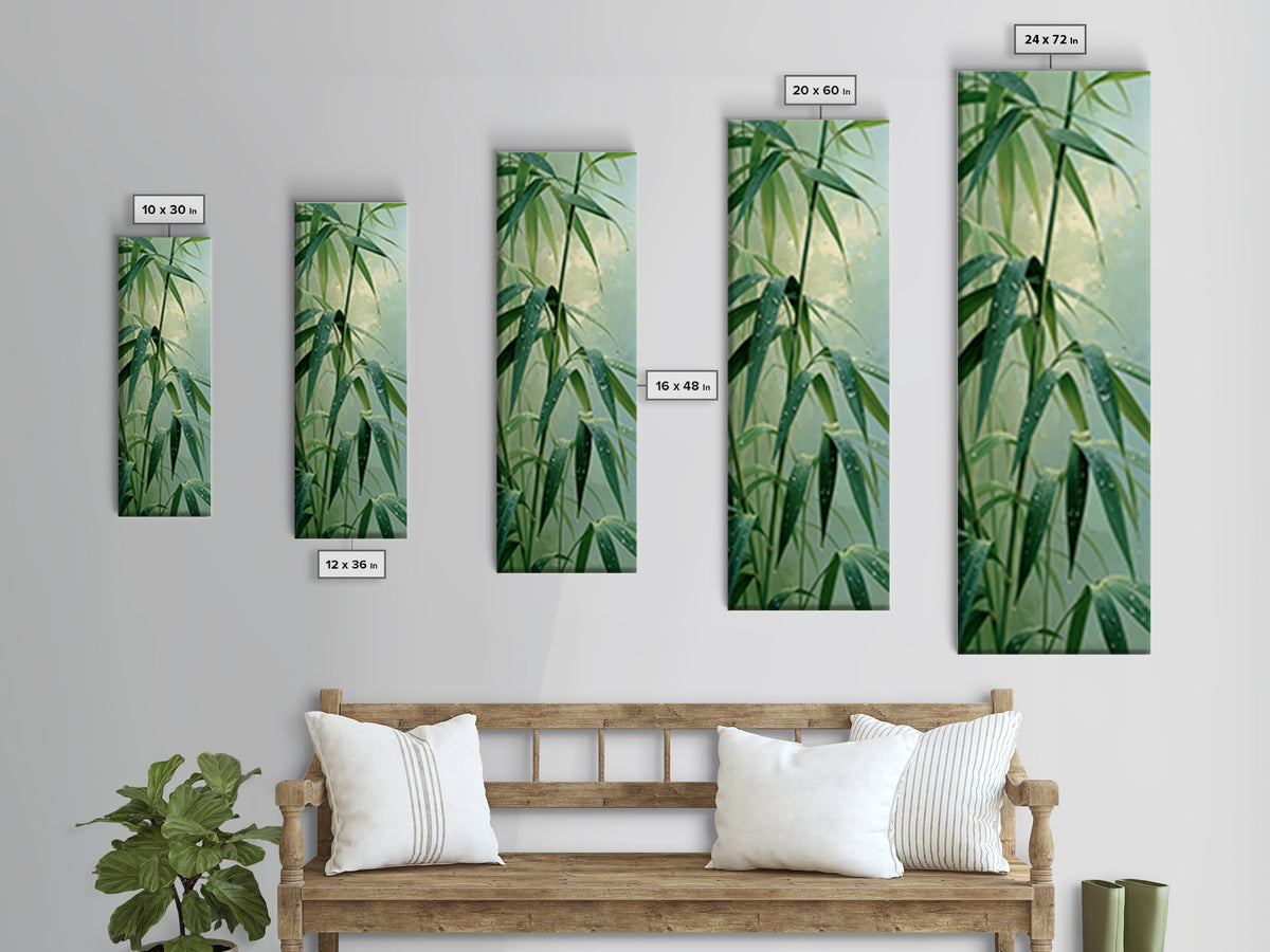Rain on Leaves Canvas Print, Spa Art, Printable Wall Art, Spa Decor, Serenity, Feminine Wall Art, Fine Art Photography, SPA-1x3-28