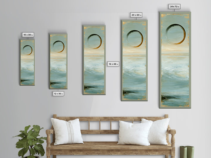 Minimal Zen Circle Brushstroke Canvas Print, Spa Art, Botanical Art, Spa Decor, Fine Art, Serenity, Fashion Wall Art, SPA-1x3-44