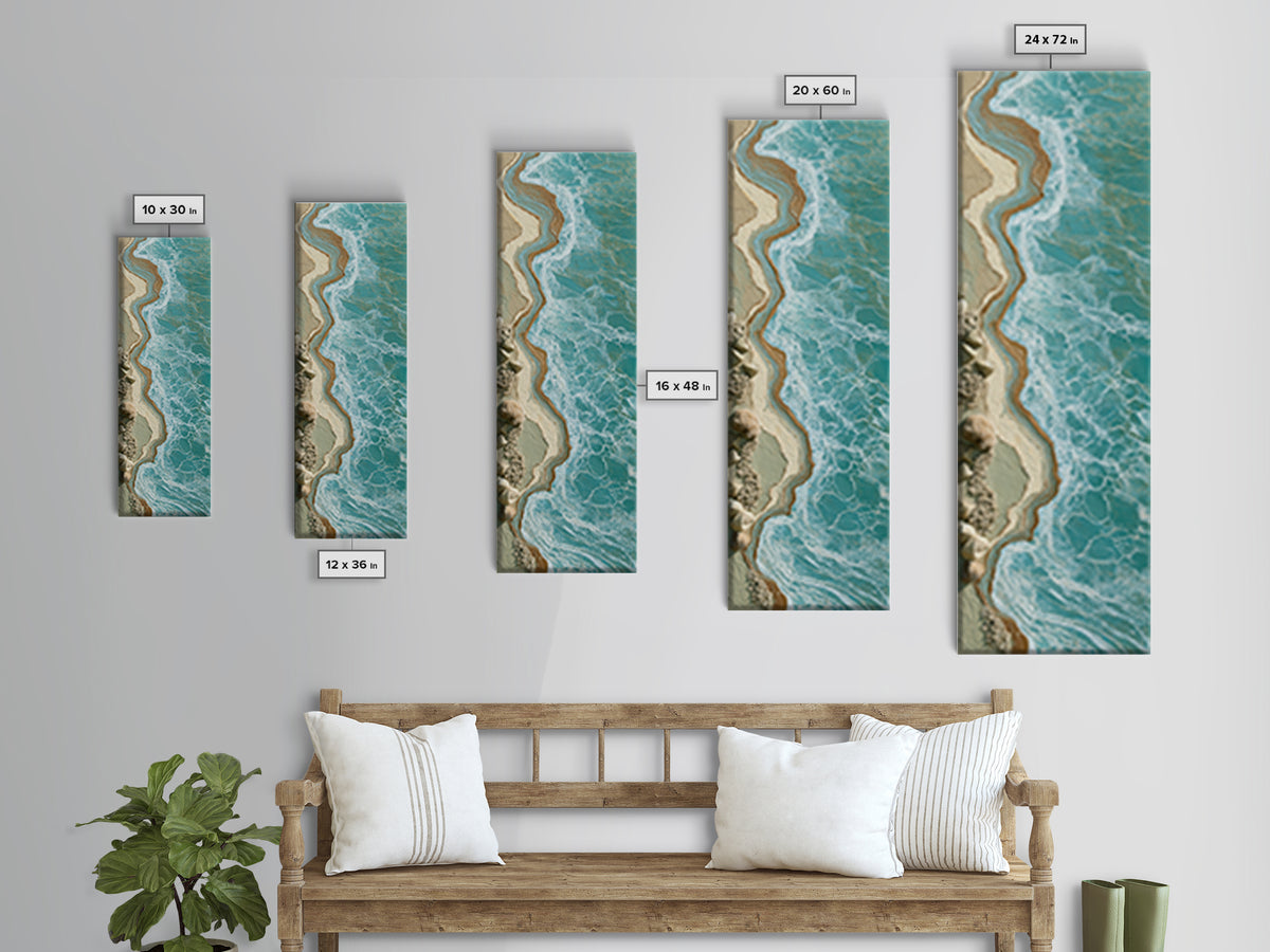 Blue Lagoon Water Seen from Above Canvas Print, Spa Art, Feminine Wall Art, Spa Decor, Fine Art, Serenity, Hair Salon Wall Art, SPA-1x3-56