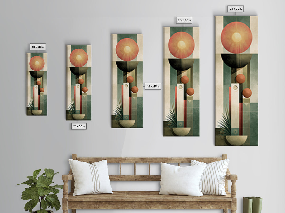 Sage and Ivory Geometric Calm Composition Canvas Print, Spa Art, Textured Painting, Spa Decor, Serenity, Travel Poster, SPA-1x3-57