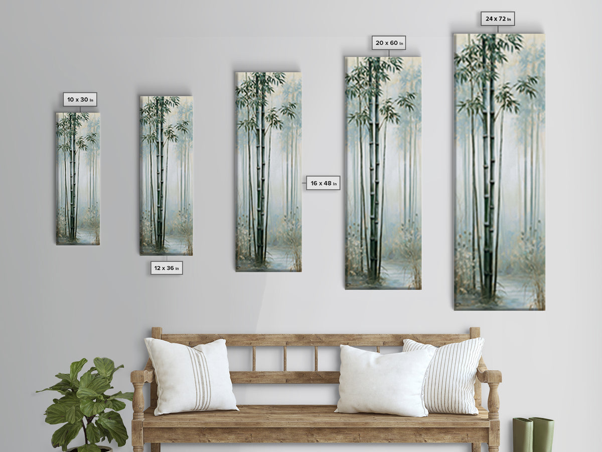 Misty Bamboo Forest Canvas Print, Spa Art, Printable Art, Spa Decor, Fine Art, Serenity, Fine Art Photography, Animal Art, SPA-1x3-65