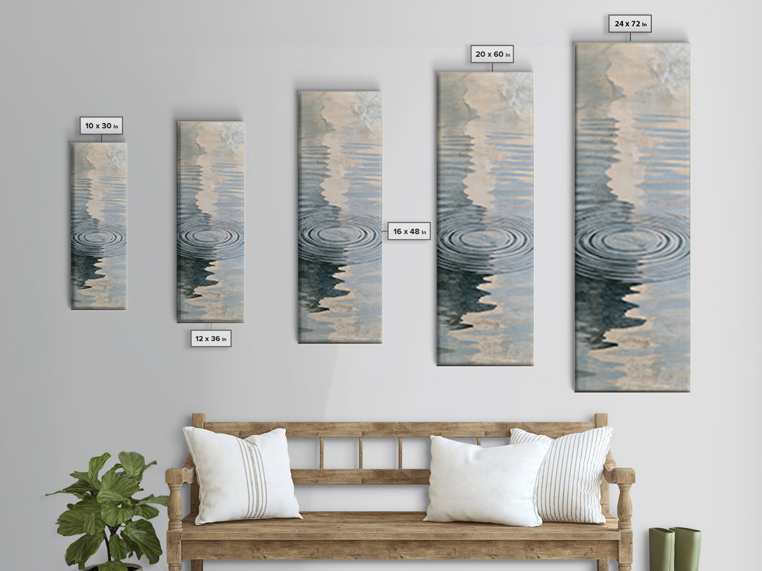 Abstract Water Ripples Framed Canvas Print, Spa Art, Luxury Decor, Spa Decor, Abstract Art, Serenity, Black Woman Art, SPA-1x3-66