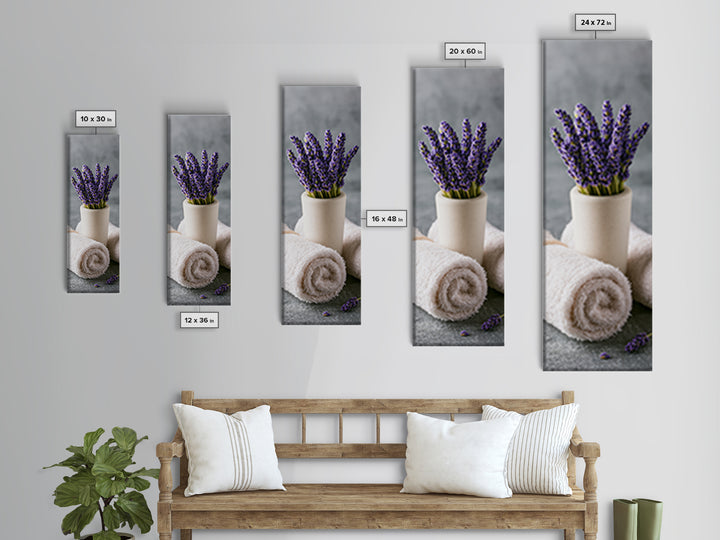 Lavender Bundle with Soft Shadow Canvas Print, Spa Art, Wildlife Wall Art, Spa Decor, Watercolor Art, Serenity, SPA-1x3-67