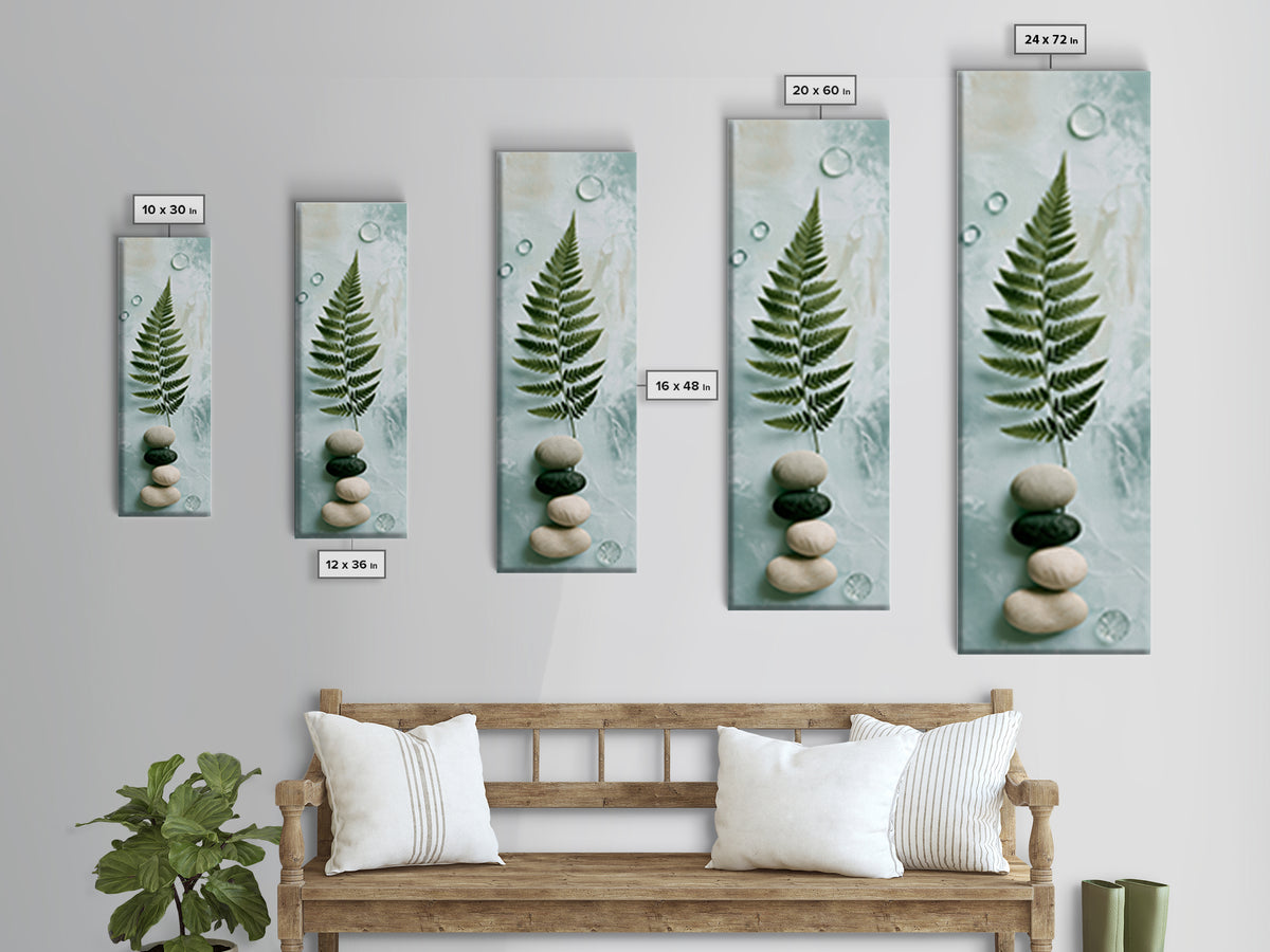 Fern Leaf Closeup Framed Canvas Print, Spa Art, Gallery Decor, Spa Decor, Fine Art, Serenity, Wall Art, Home Decor, Wall Decor, SPA-1x3-71