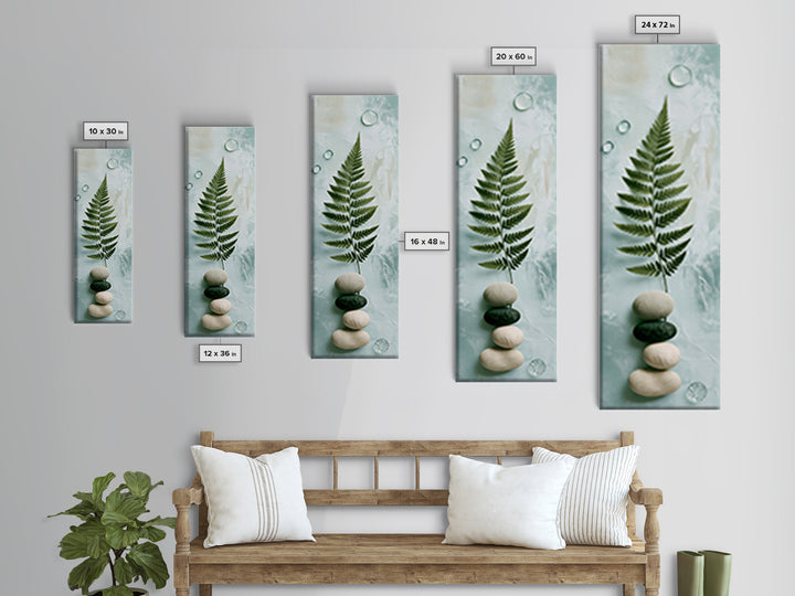 Fern Leaf Closeup Framed Canvas Print, Spa Art, Gallery Decor, Spa Decor, Fine Art, Serenity, Wall Art, Home Decor, Wall Decor, SPA-1x3-71