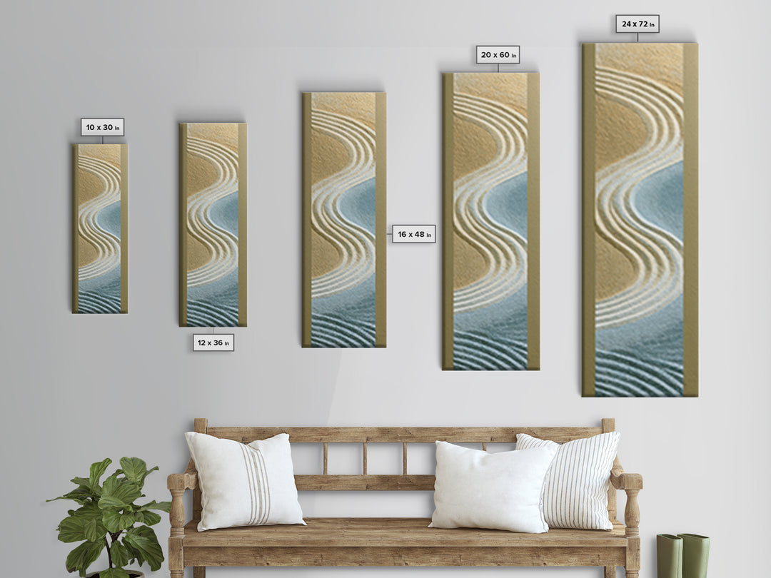 Sand Garden Lines Canvas Print, Spa Art, Fashion Wall Art, Spa Decor, Fine Art, Serenity, Modern Decor, Fine Art Print, SPA-1x3-72