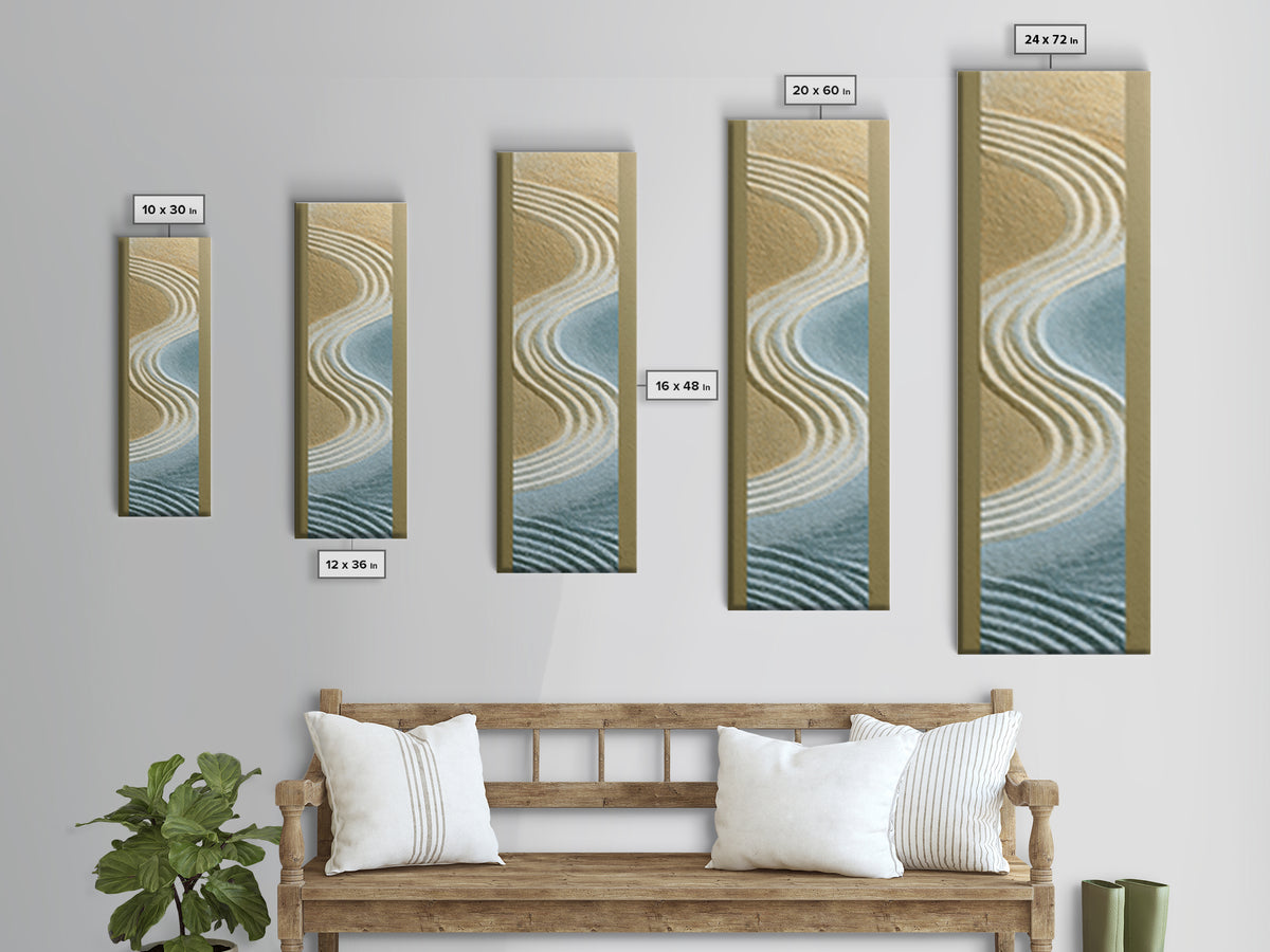 Sand Garden Lines Canvas Print, Spa Art, Fashion Wall Art, Spa Decor, Fine Art, Serenity, Modern Decor, Fine Art Print, SPA-1x3-72