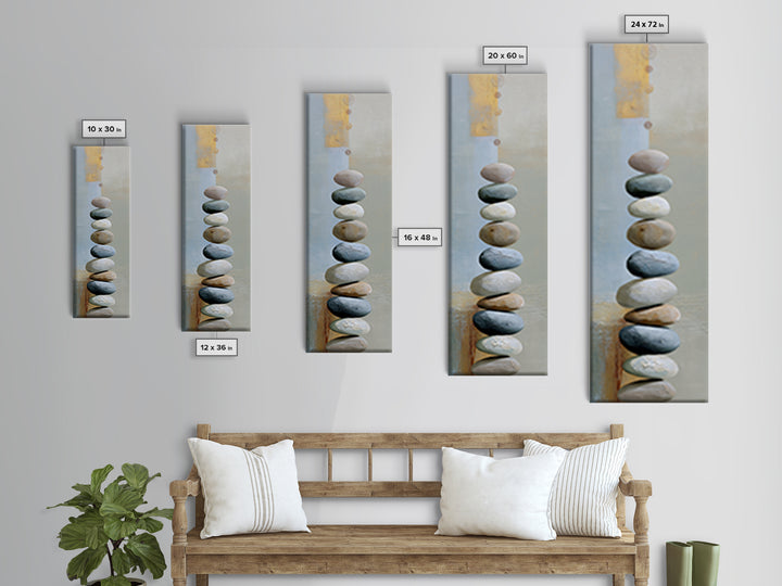 Pebble Texture Abstract Framed Canvas Print, Spa Art, Neutral Decor, Spa Decor, Fine Art, Serenity, Home Decor, Wall Decor, SPA-1x3-75