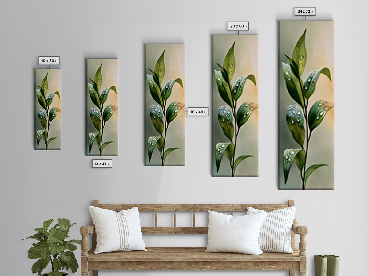 Rain on Leaves Framed Canvas Print, Spa Art, Dog Groomer Gifts, Spa Decor, Oil Painting, Serenity, Fine Art Print, SPA-1x3-76