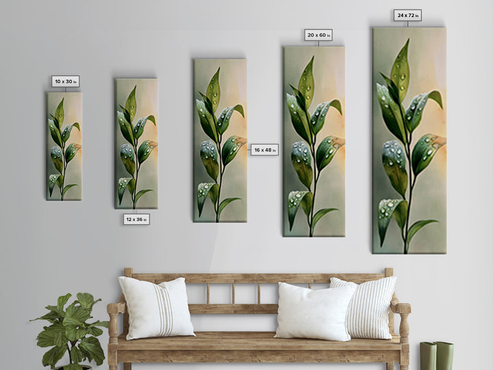 Rain on Leaves Framed Canvas Print, Spa Art, Dog Groomer Gifts, Spa Decor, Oil Painting, Serenity, Fine Art Print, SPA-1x3-76