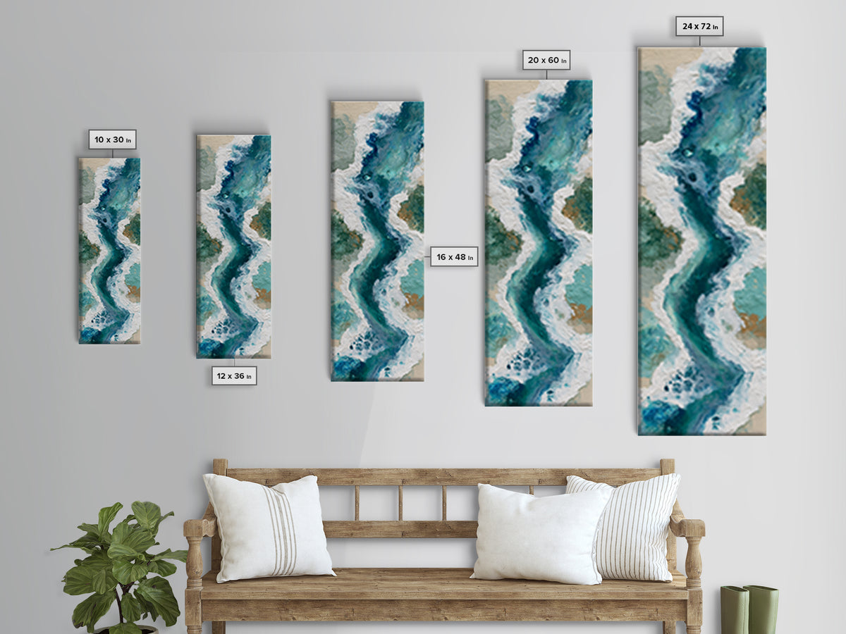 Blue Lagoon Water Seen from Above Framed Canvas Print, Spa Art, Minimalist Decor, Spa Decor, Fine Art, Serenity, SPA-1x3-8