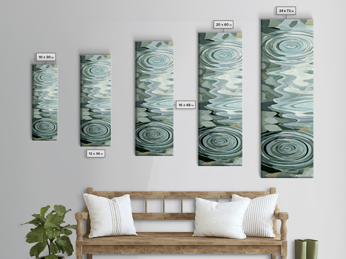 Abstract Water Ripples Canvas Print, Spa Art, Wall Art, Spa Decor, Abstract Art, Serenity, Dog Wall Art, Abstract Print, SPA-1x3-90