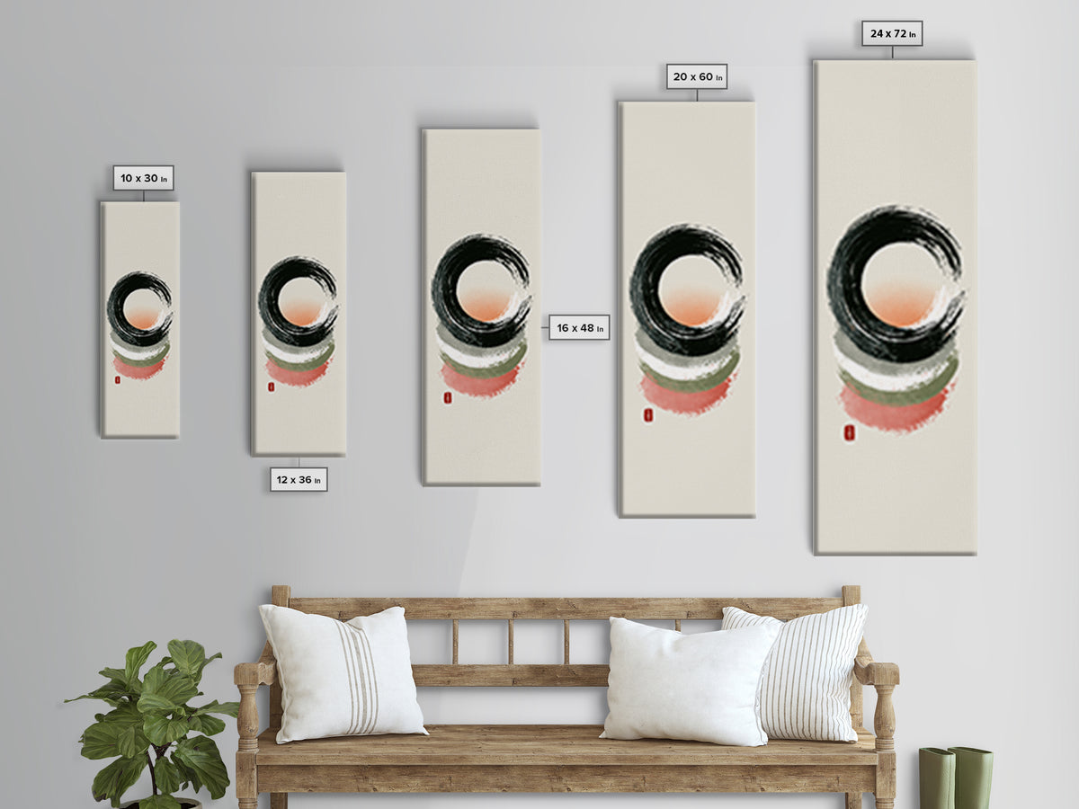 Minimal Zen Circle Brushstroke Framed Canvas Print, Spa Art, Teen Girl Room Decor, Spa Decor, Fine Art, Serenity, Luxury Decor, SPA-1x3-92