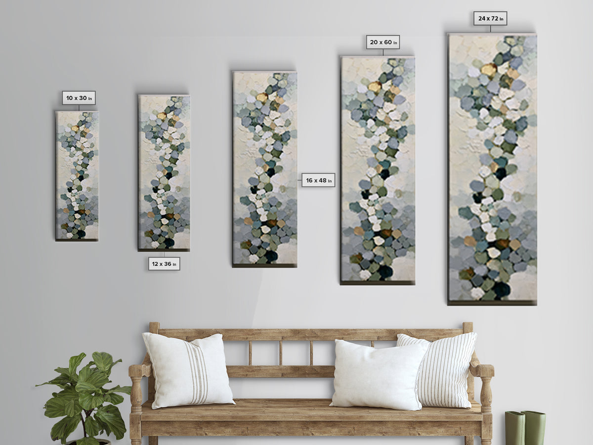 Pebble Texture Abstract Canvas Print, Spa Art, Luxury Decor, Spa Decor, Abstract Art, Serenity, Black Woman Art, Botanical Art, SPA-1x3-99