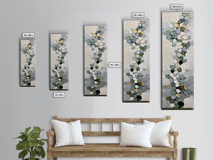Pebble Texture Abstract Canvas Print, Spa Art, Luxury Decor, Spa Decor, Abstract Art, Serenity, Black Woman Art, Botanical Art, SPA-1x3-99