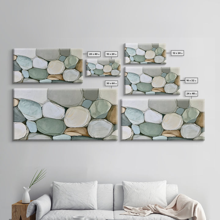 Pebble Texture Abstract Framed Canvas Print, Spa Art, Fashion Wall Art, Spa Decor, Abstract Art, Serenity, Modern Decor, SPA-2x1-11