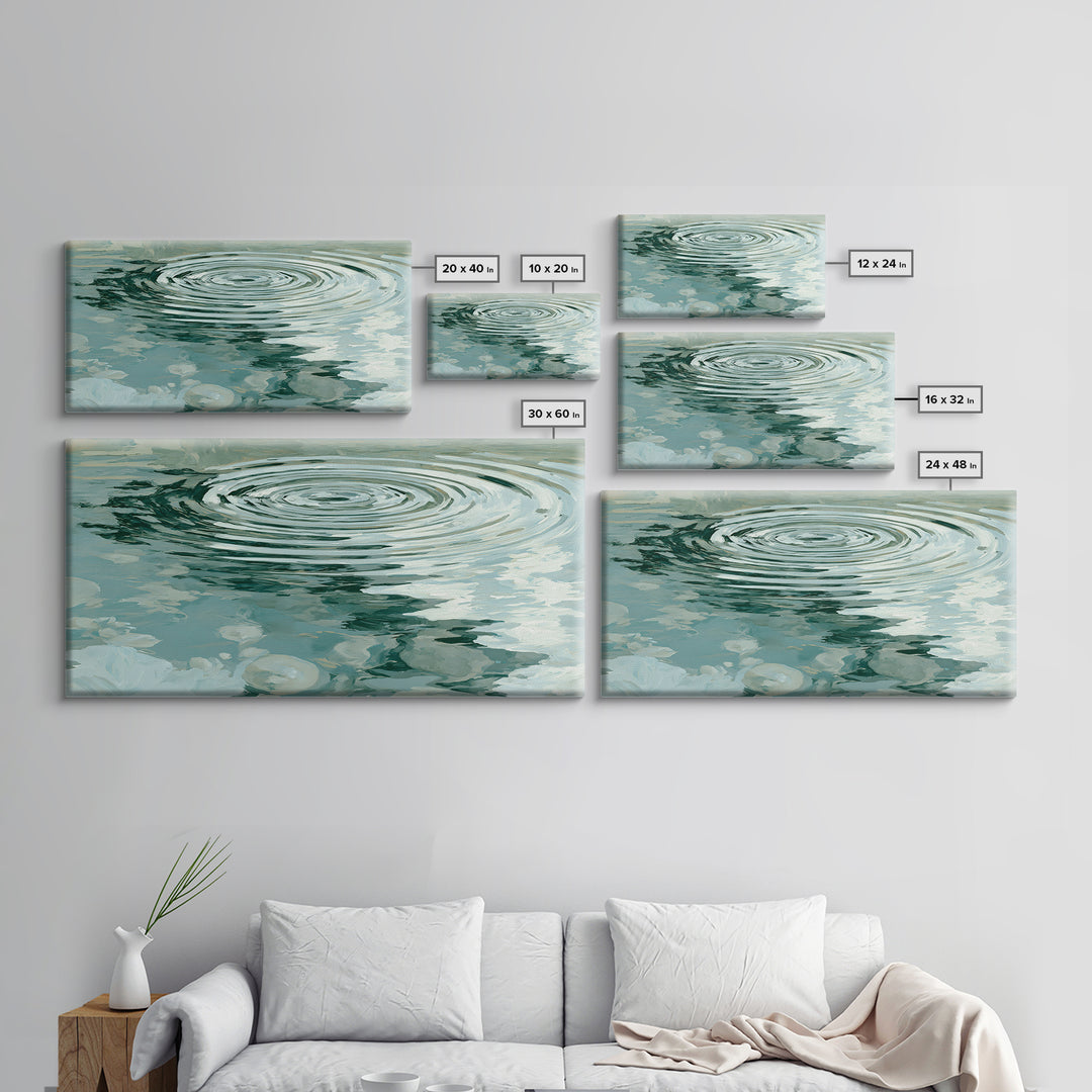 Abstract Water Ripples Canvas Print, Spa Art, Textured Painting, Spa Decor, Fine Art, Serenity, Travel Poster, Contemporary Art, SPA-2x1-2